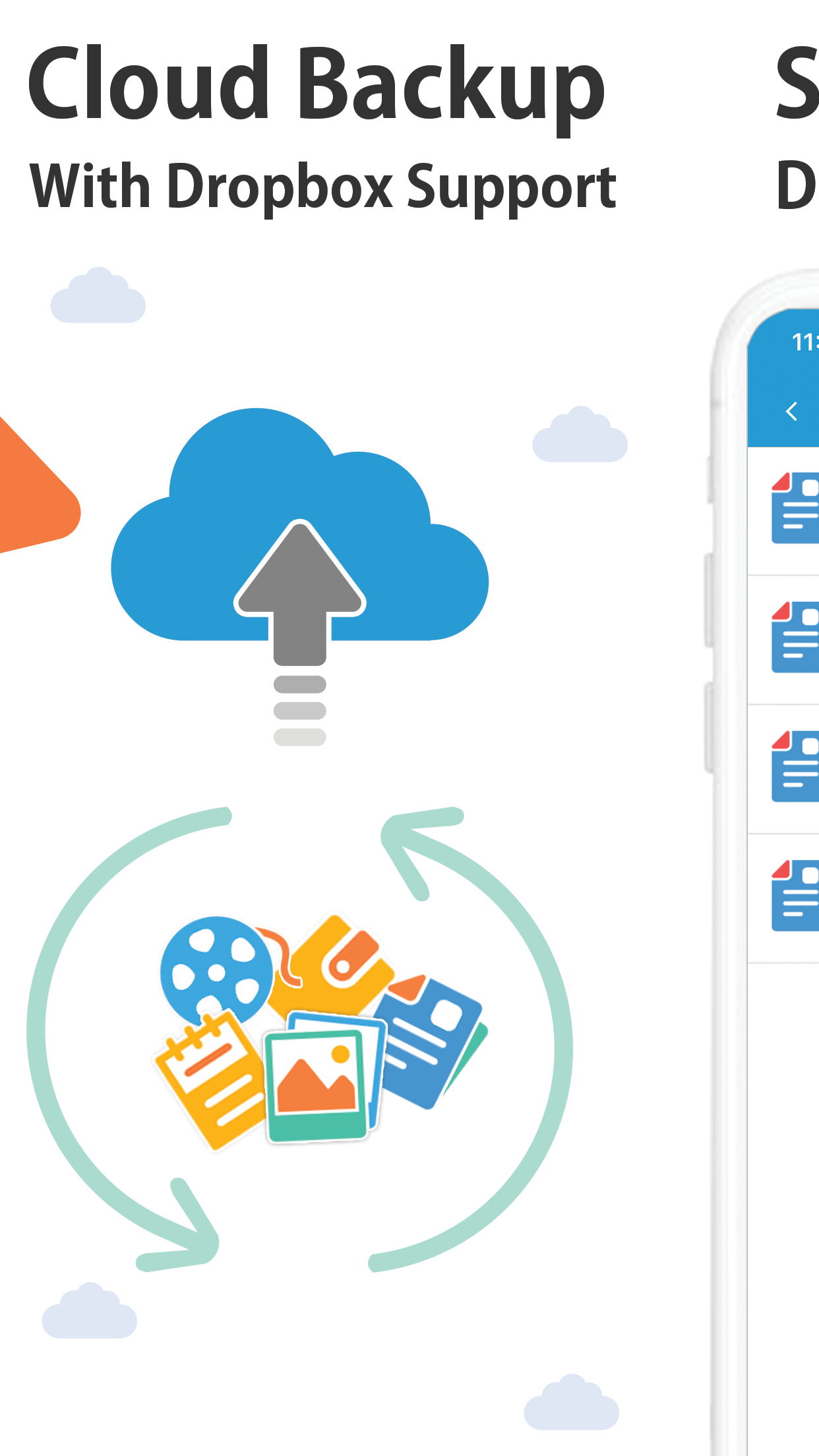 Cloud backup controls on a mobile device